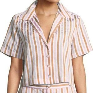 Frame‎ striped button down short sleeve top